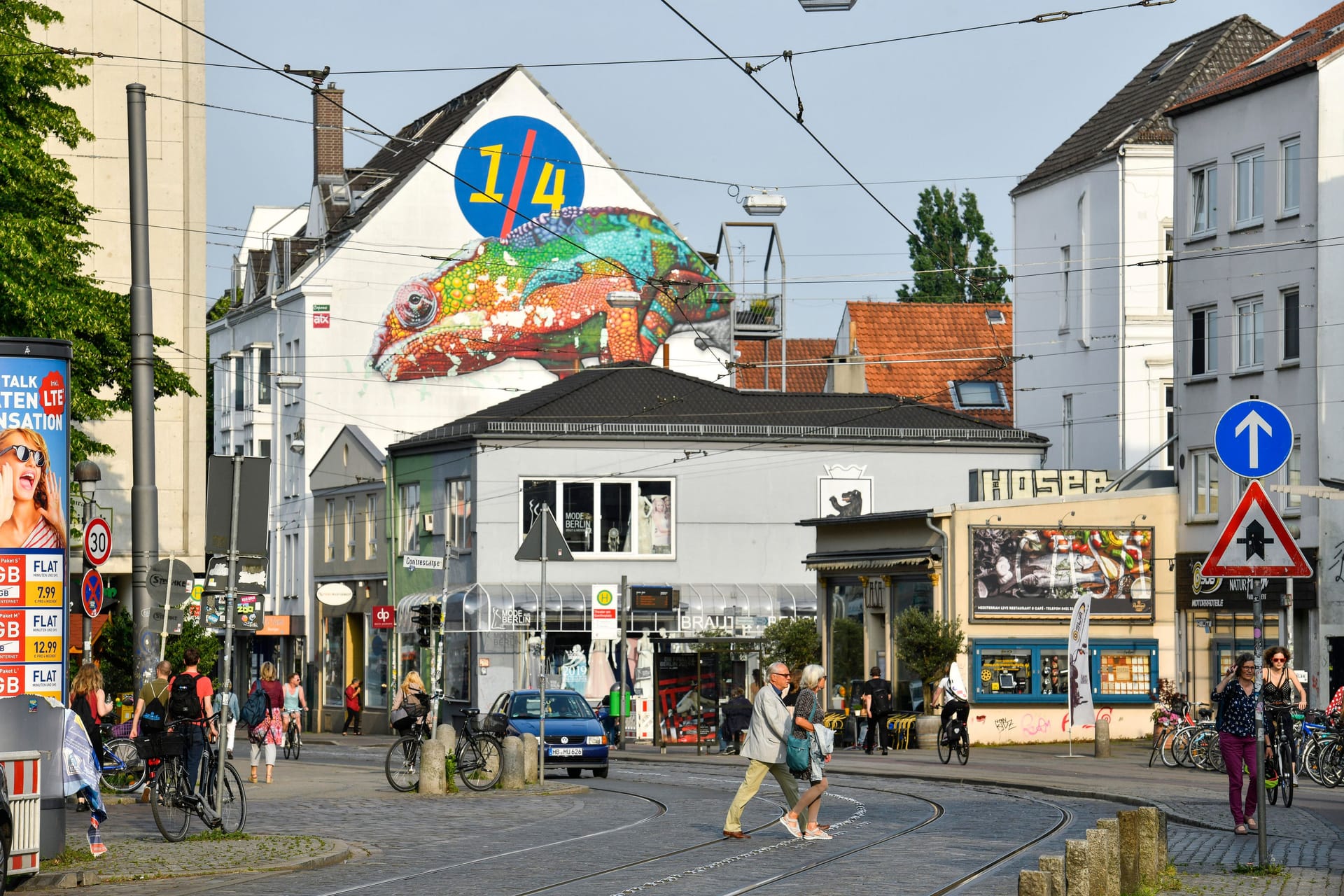 Der Ostertorsteinweg in Bremen: Die Straße führt quer durchs Viertel.