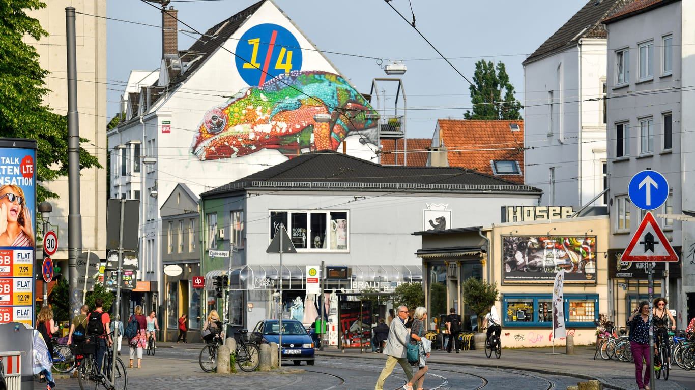 Der Ostertorsteinweg in Bremen: Die Straße führt quer durchs Viertel.