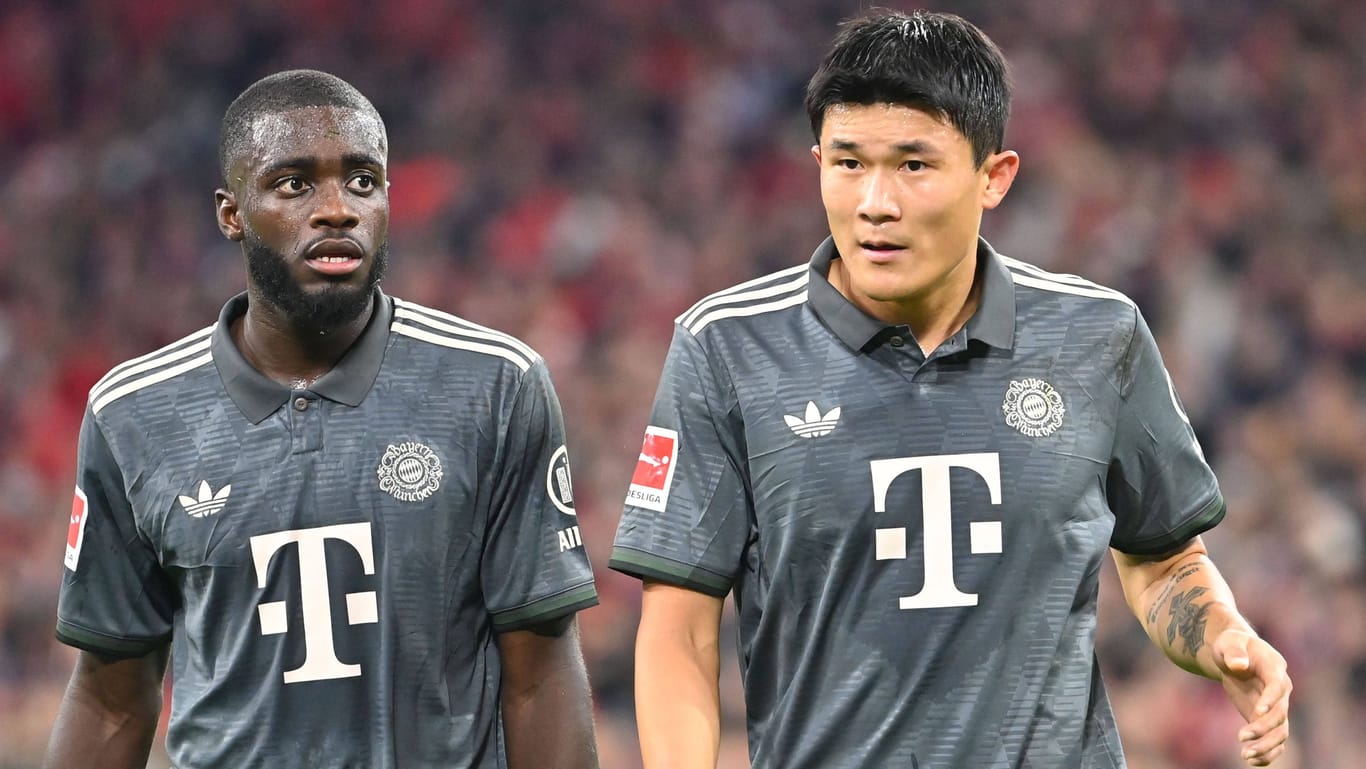 Dayot Upamecano (l.) und Min-jae Kim: Die beiden Abwehrspieler überzeugten im Topspiel des FC Bayern gegen Leverkusen.