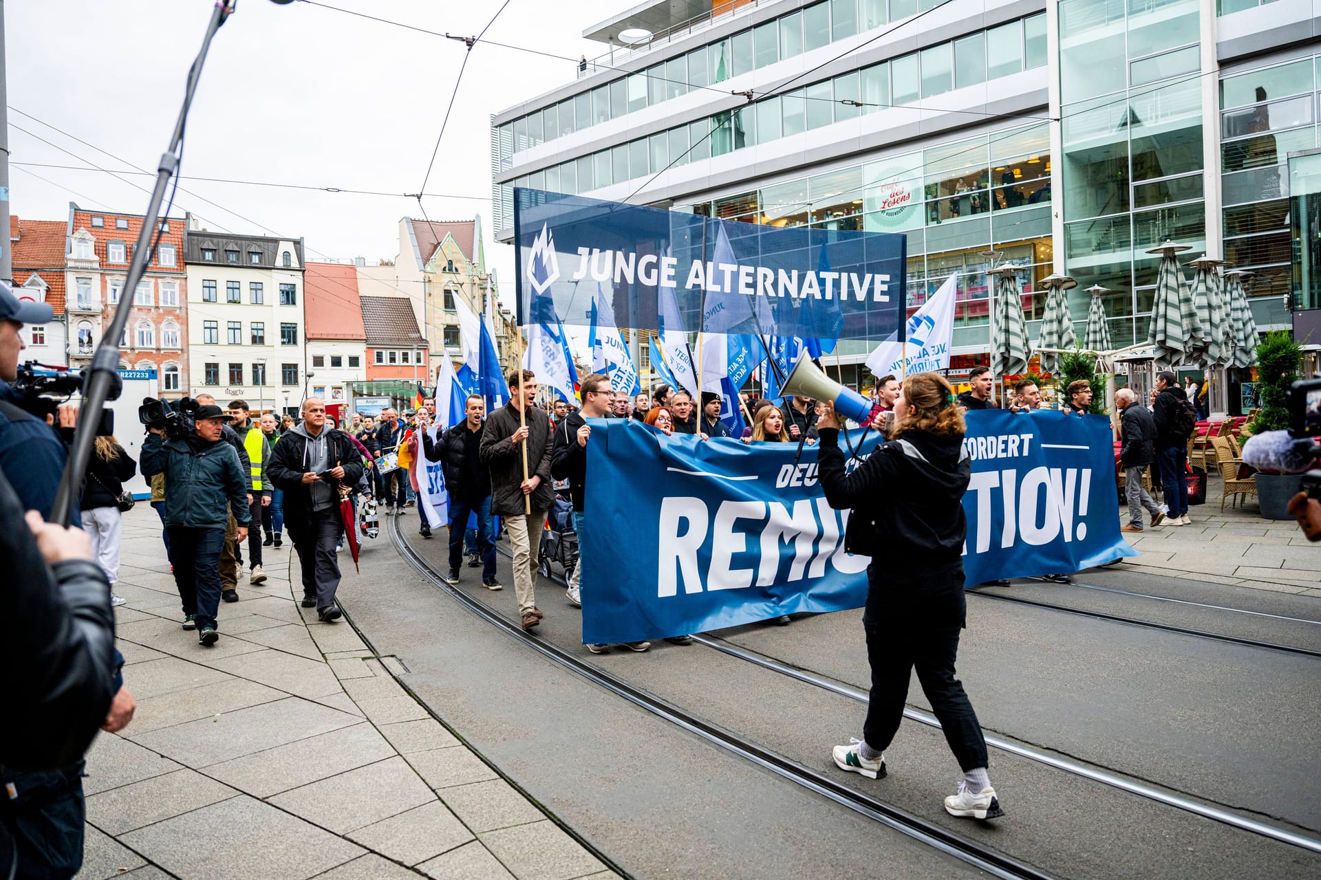 Demonstration der "Jungen Alternative": Sie mobiliseren stark.