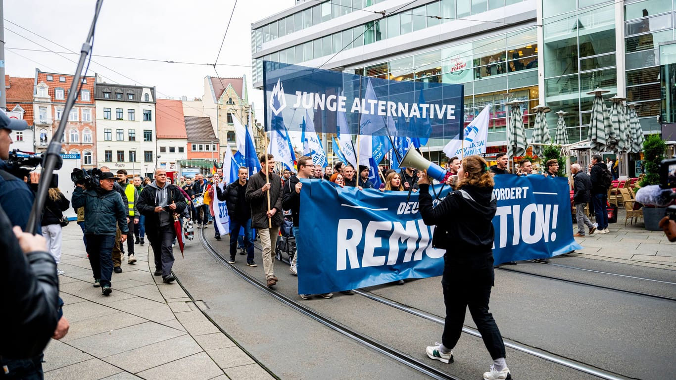 Demonstration der "Jungen Alternative": Sie mobiliseren stark.