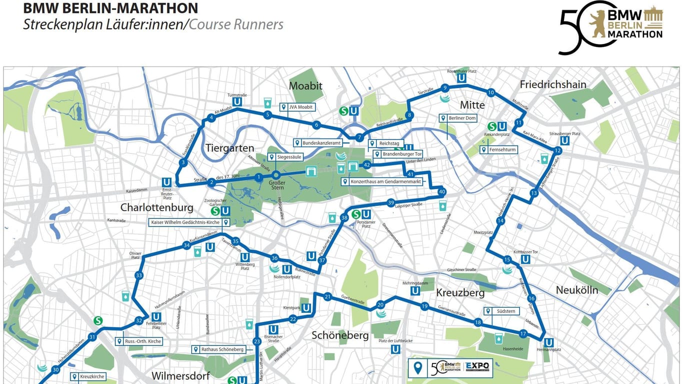 Strecke des Berlin Marathons am 29. September: Menschen in Berlin müssen sich auf Verkehrseinschränkungen auf der Straße und im öffentlichen Nahverkehr vorbereiten.