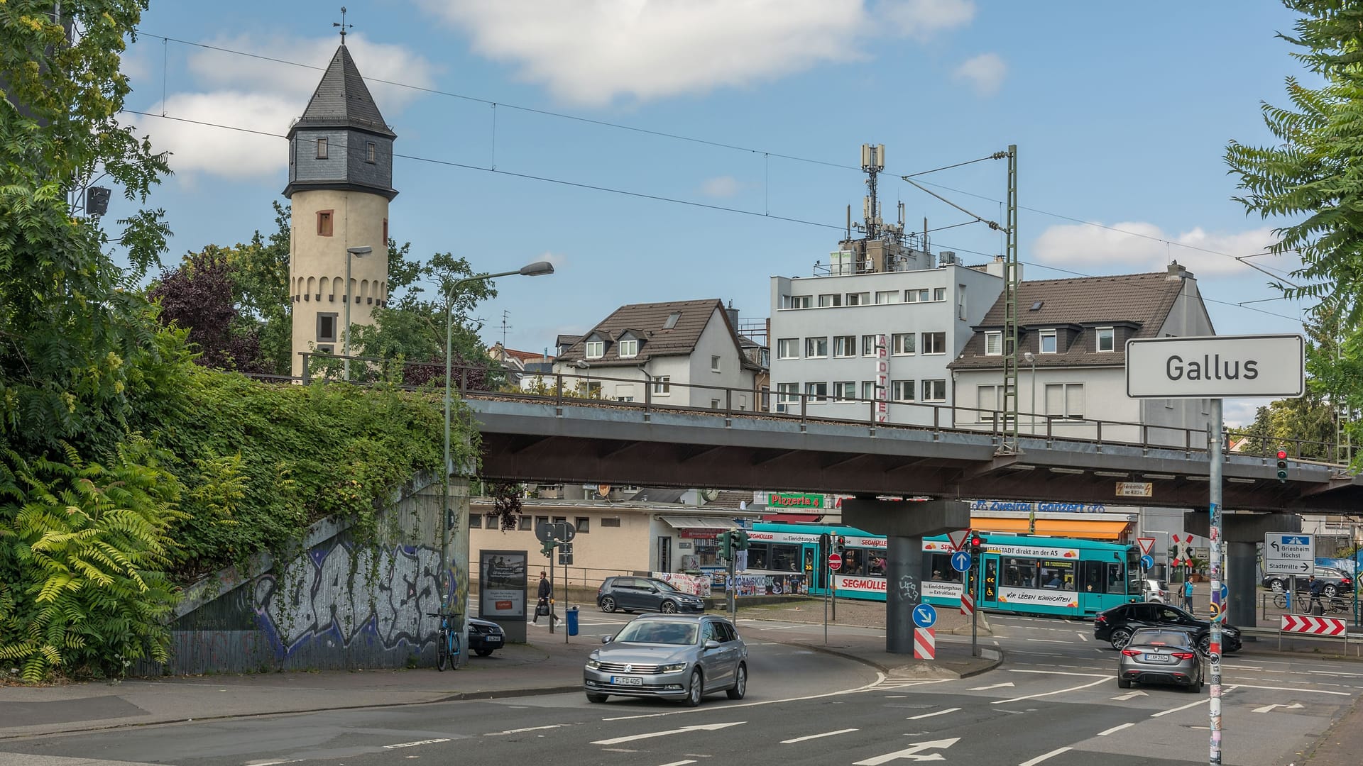 Viewpoint Gallustower in the district of Gallus from Frankfurt, Germany