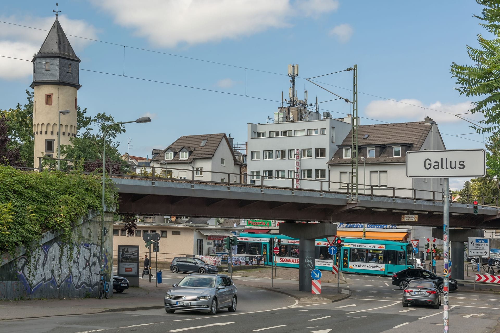 Viewpoint Gallustower in the district of Gallus from Frankfurt, Germany