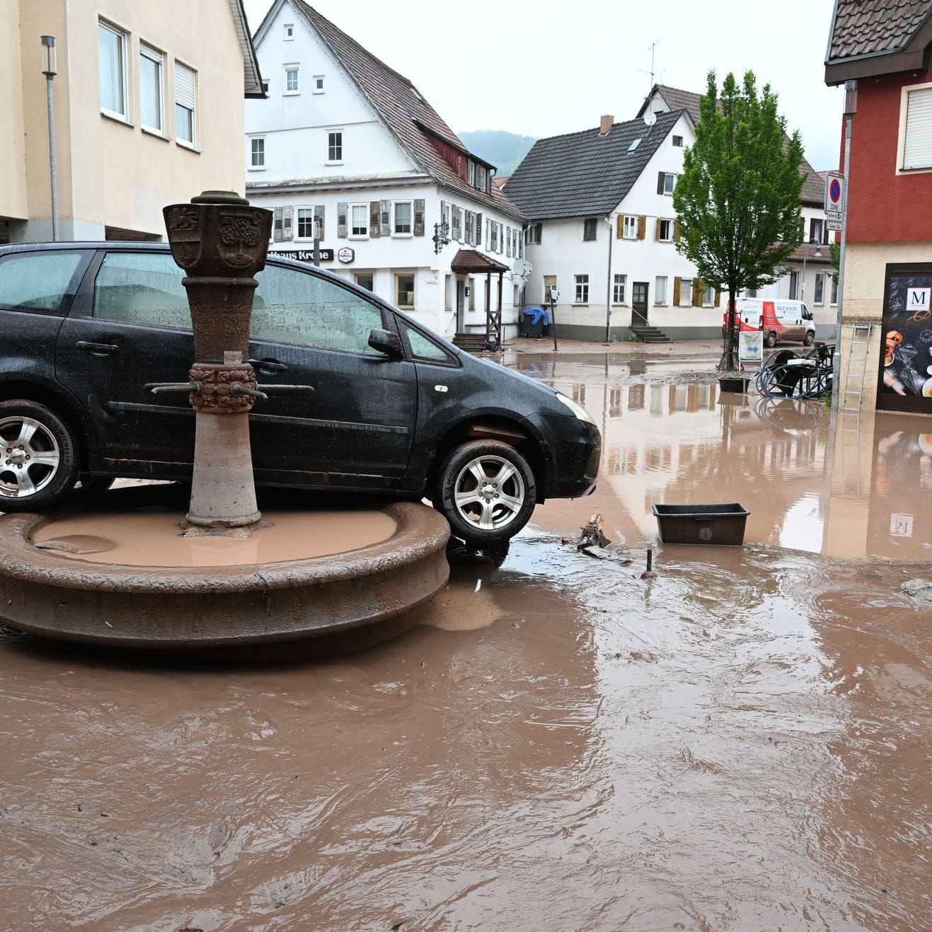 Hochwasser in Baden-Württemberg - Rudersberg