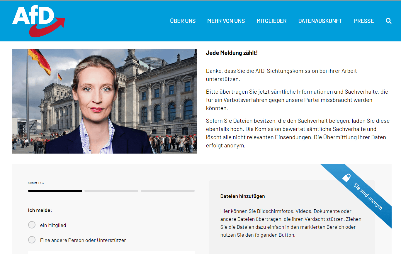 afdbund.de: Gegen diese Seite ging die AfD vor - mit Folgen fürs eigene Konto.