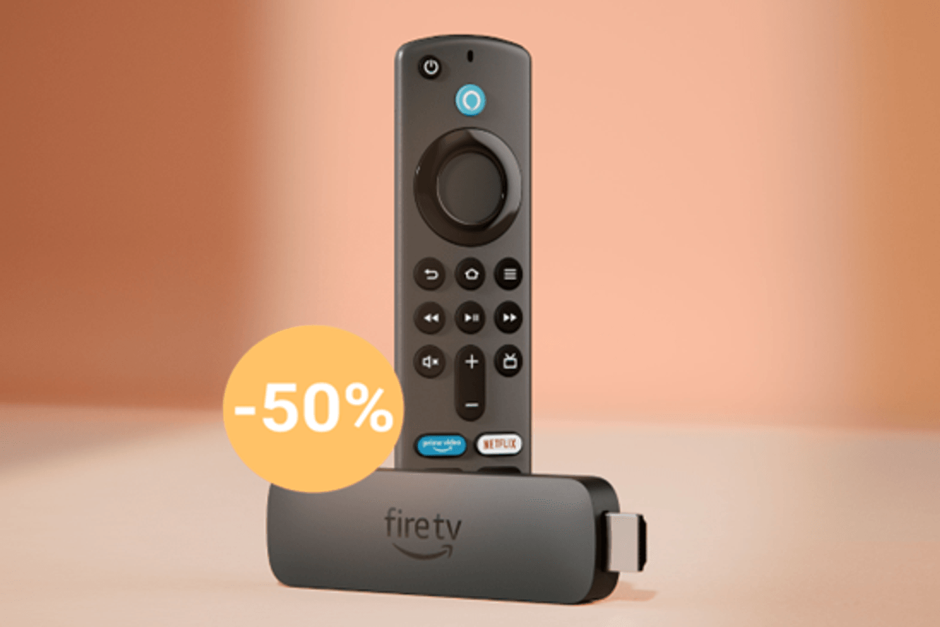 Holen Sie sich den Fire TV Stick 4K bei Amazon zum halben Preis.