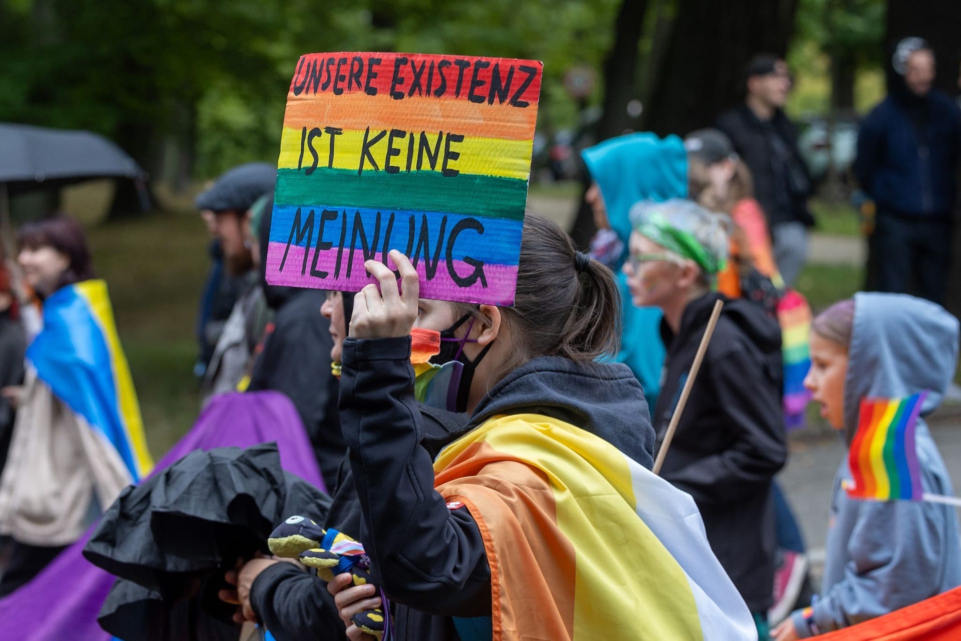 Christopher Street Day in Görlitz: Die Demonstranten forderten "Gleiches Recht für alle".