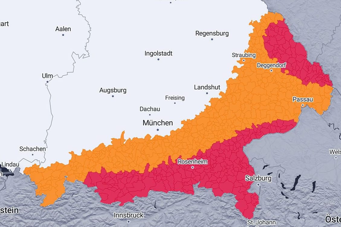 Unwetterkarte: Hier wird Starkregen erwartet.