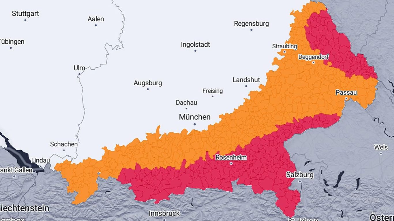 Unwetterkarte: Hier wird Starkregen erwartet.