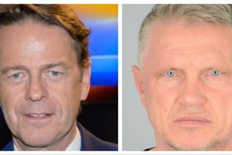 ZDF-Moderator Rudi Cerne (links) und der gesucht Straftäter Zarko Kizic.