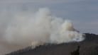 Ein Kleinlöschflugzeug fliegt über Rauchwolken am Königsberg im Harz unterhalb des Brockens. Auf einer Länge von etwa 300 Metern brenne es an mehreren Stellen, sagte in Sprecher des Landkreises Harz.