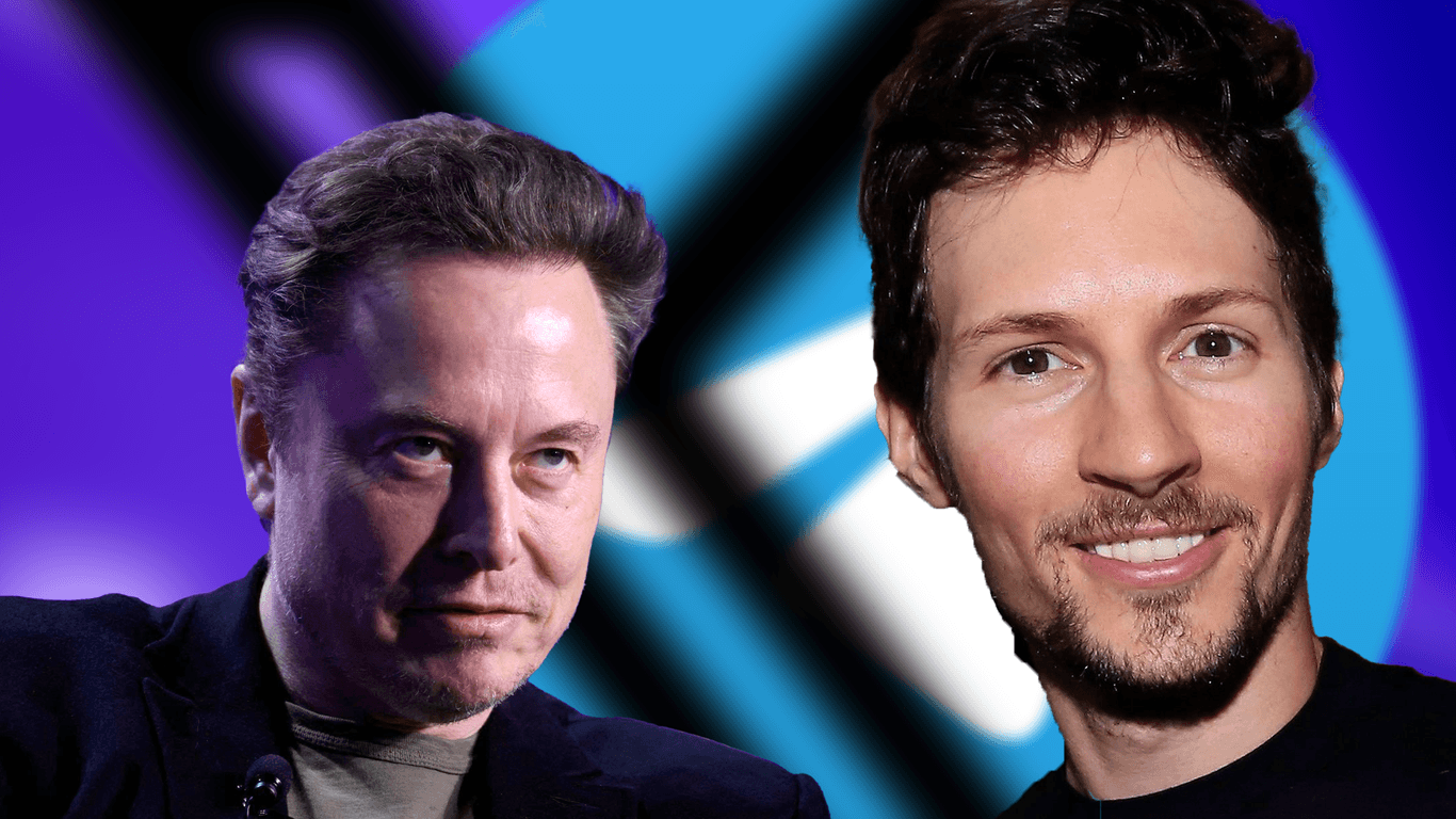 Elon Musk (l.) und Pawel Durow: Die Chefs von X und Telegram haben aktuell Ärger mit der Justiz.