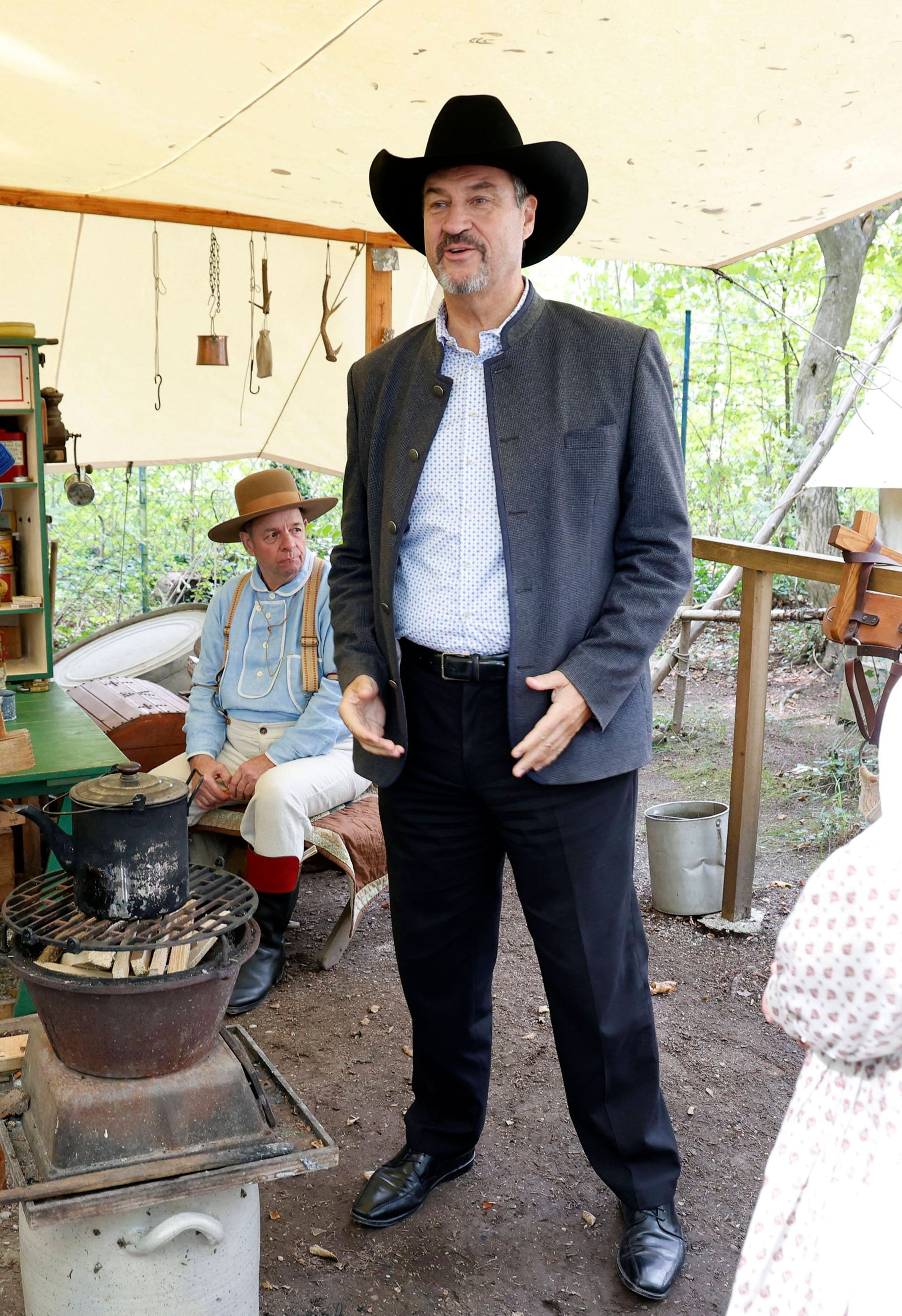 Markus Söder beim Besuch des Cowboyclubs München 1913 e. V.