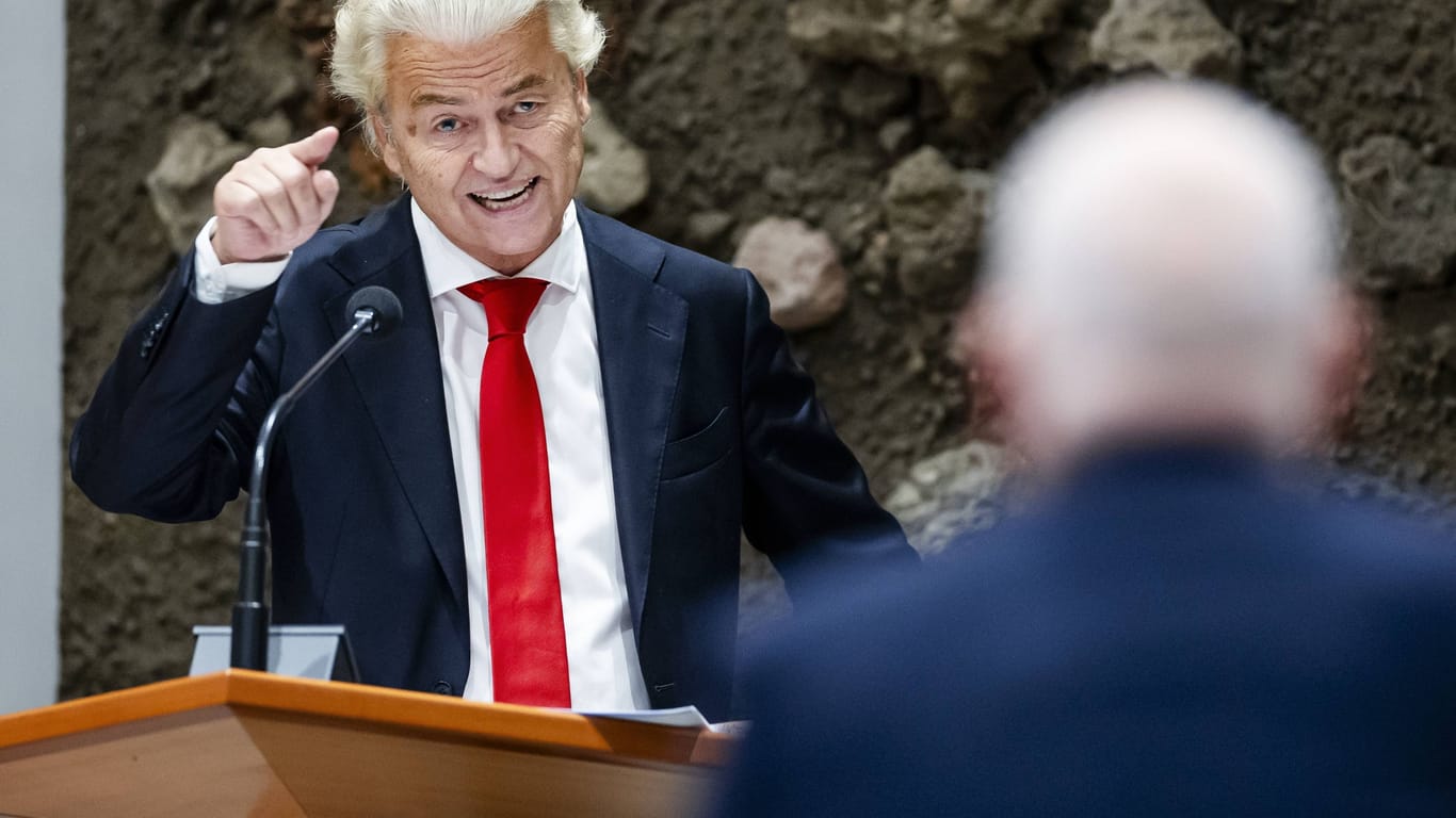 Der Rechtspopulist Geert Wilders bei einer Debatte im niederländischen Parlament.