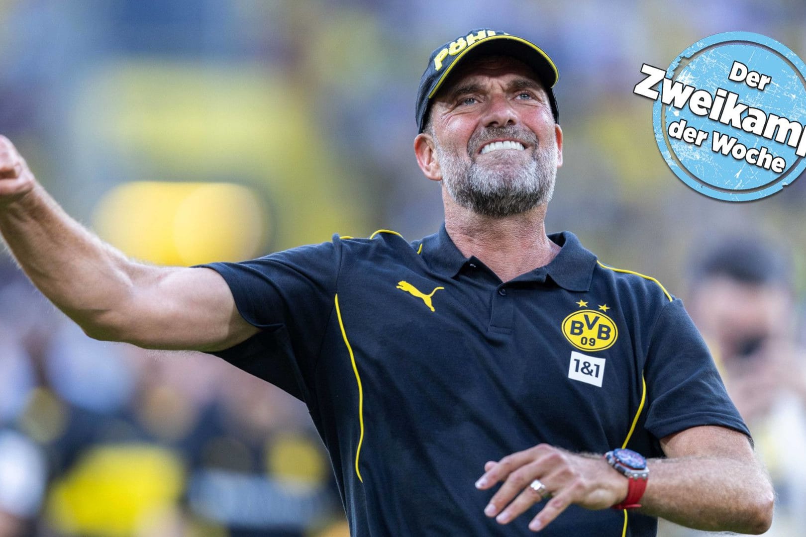 Davon träumen Dortmund-Fans seit seinem Abschied: Jürgen Klopp im BVB-Outfit, hier erst vor Kurzem für ein Spiel.