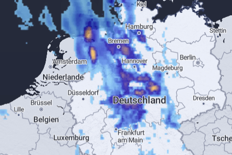 Die Regenprognose des Deutschen Wetterdienstes.