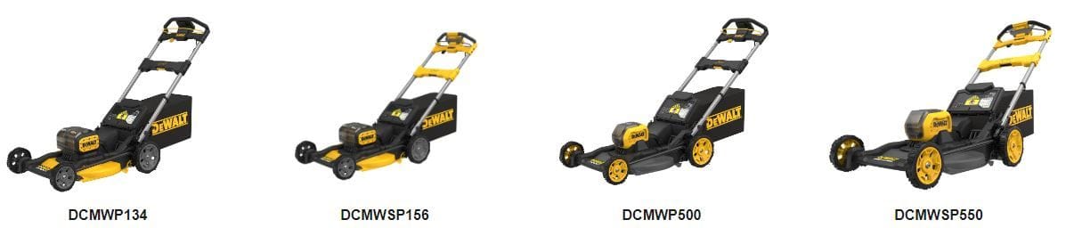 Rasenmäher mit diesen Modellnummern werden zurückgerufen: DCMWP134, DCMWSP156, DCMWP500, DCMWSP550.