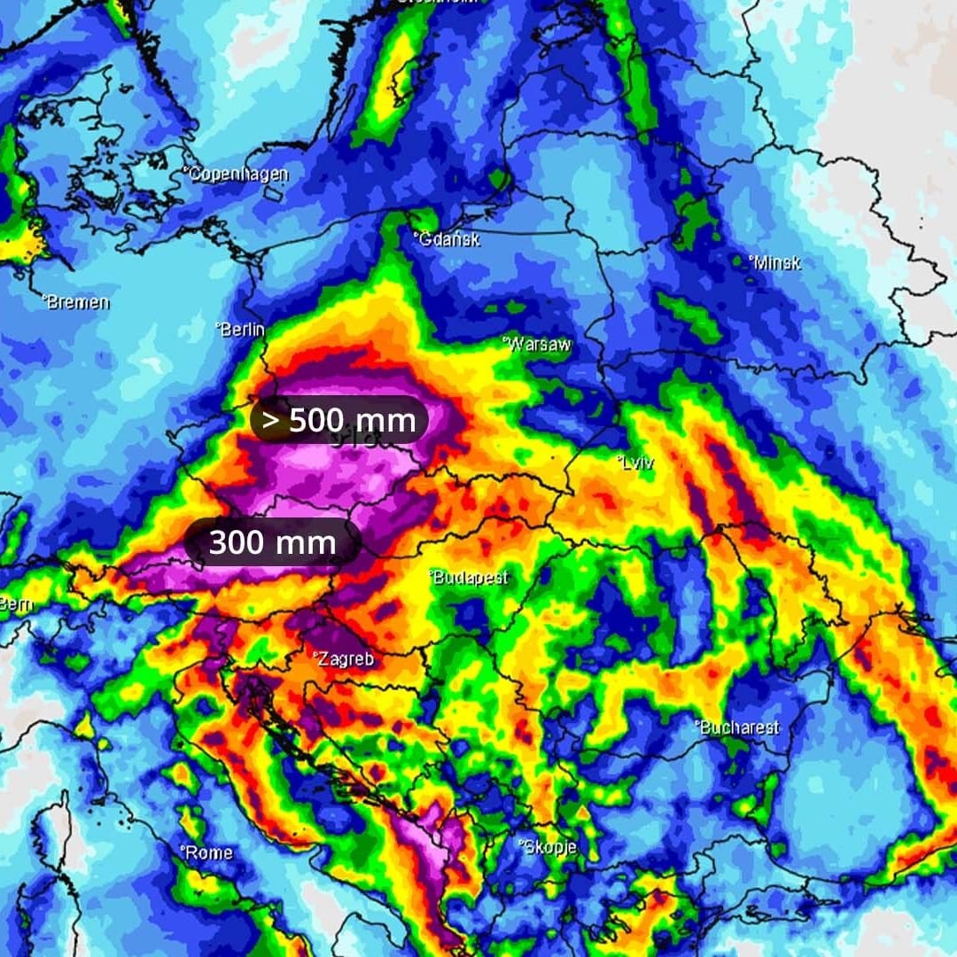 DAS Wettermodell ICON sagt enorme Regenmassen voraus.