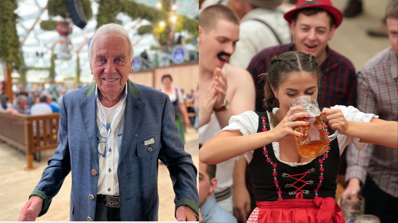 Günter Steinberg (l.): Er ist der Seniorwirt des Hofbräuzelts – es steht seit 1952 auf dem Oktoberfest.