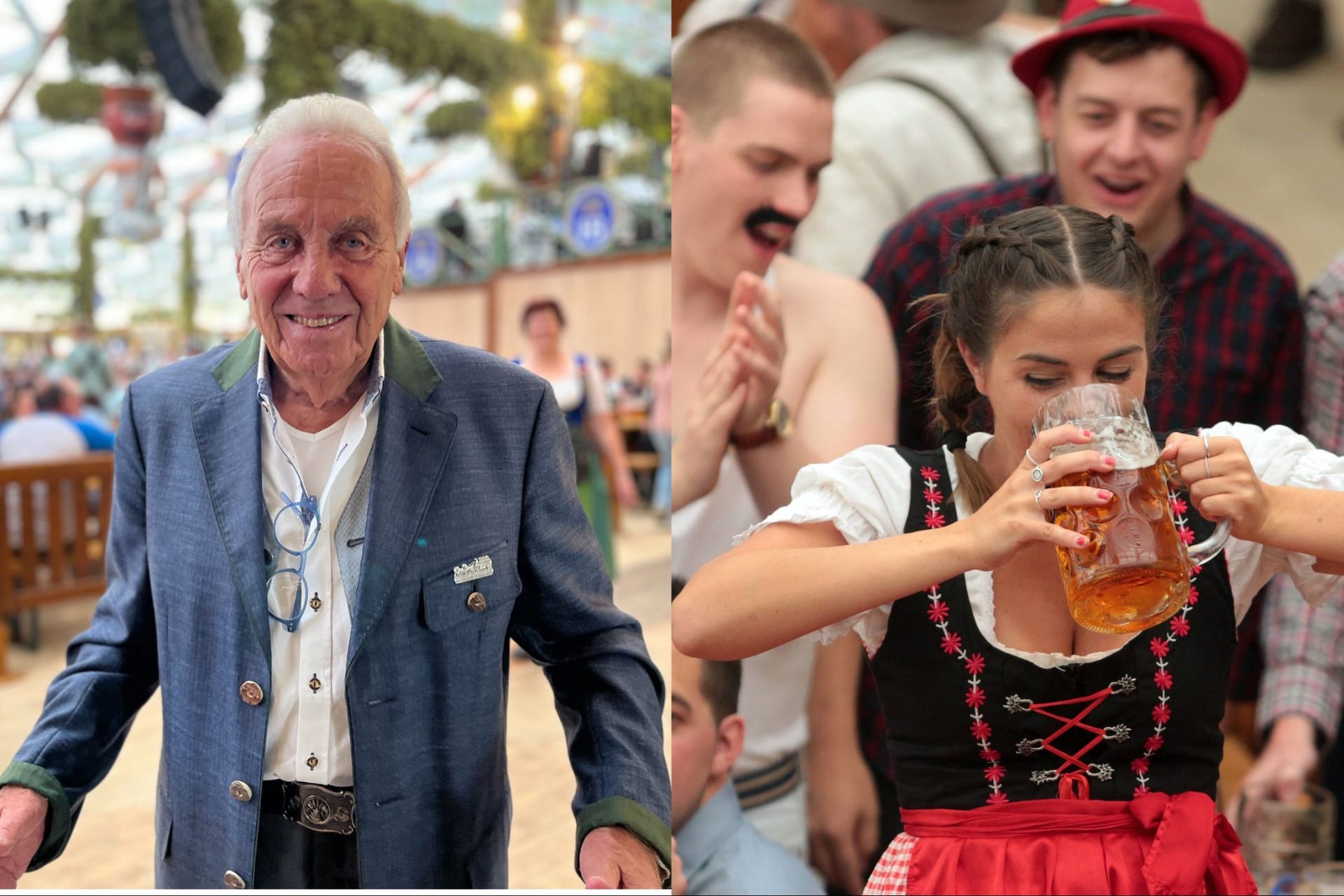 Günter Steinberg (l.): Er ist der Seniorwirt des Hofbräuzelts – es steht seit 1952 auf dem Oktoberfest.