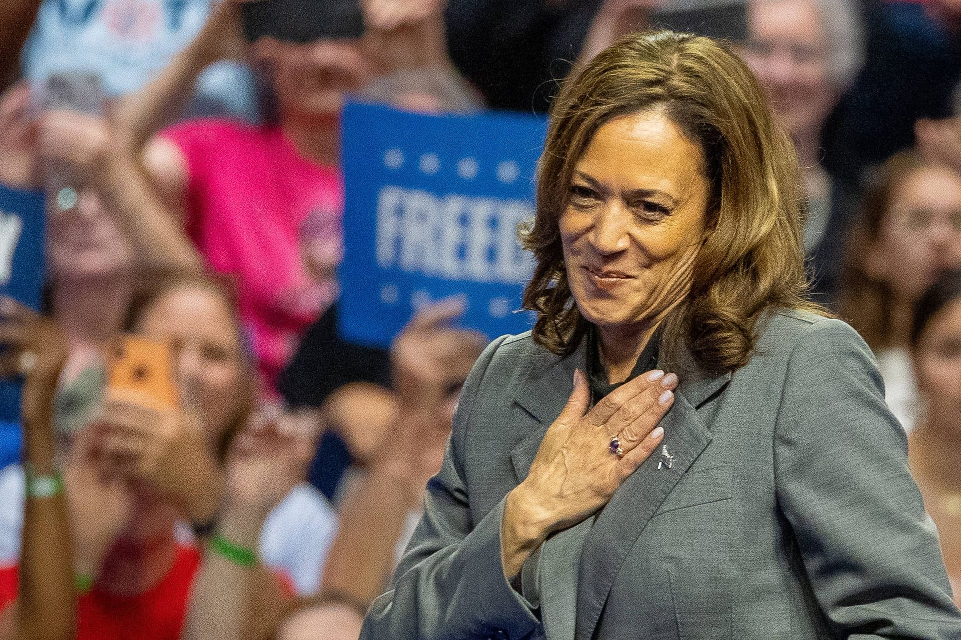 Kamala Harris: Sie nach dem Verzicht Joe Bidens ins Rennen.