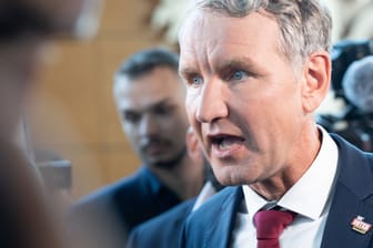 Björn Höcke am Wahlabend im Thüringer Landtag.