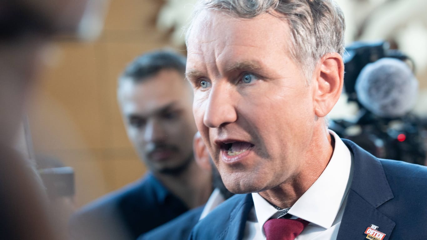 Björn Höcke am Wahlabend im Thüringer Landtag.