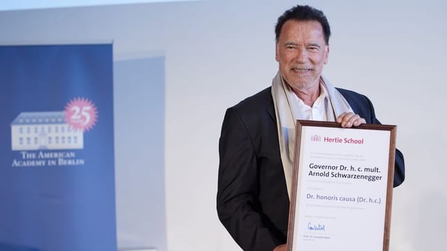 Arnold Schwarzenegger awarded honorary doctorate in Berlin