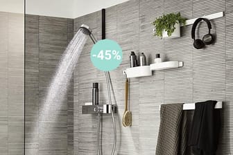 Amazon-Angebot: Der Duschkopf von Hansgrohe verbraucht nur rund halb so viel Wasser wie ein herkömmliches Modell.