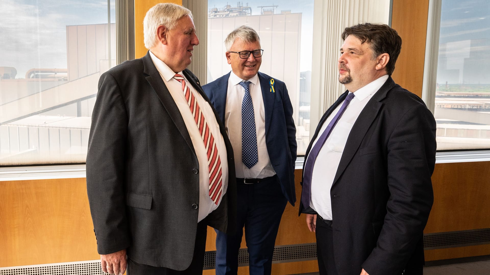 NRW-Sozialminister Karl-Josef Laumann, EU-Kommissar Nicolas Schmit und EU-Abgeordneter Dennis Radtke (v.l.).