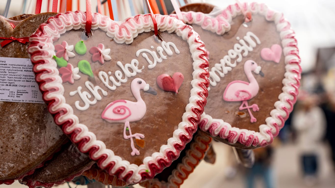 Lebkuchenherzen auf dem Oktoberfest (Archivbild): Der Antrag war ganz offensichtlich erfolgreich.