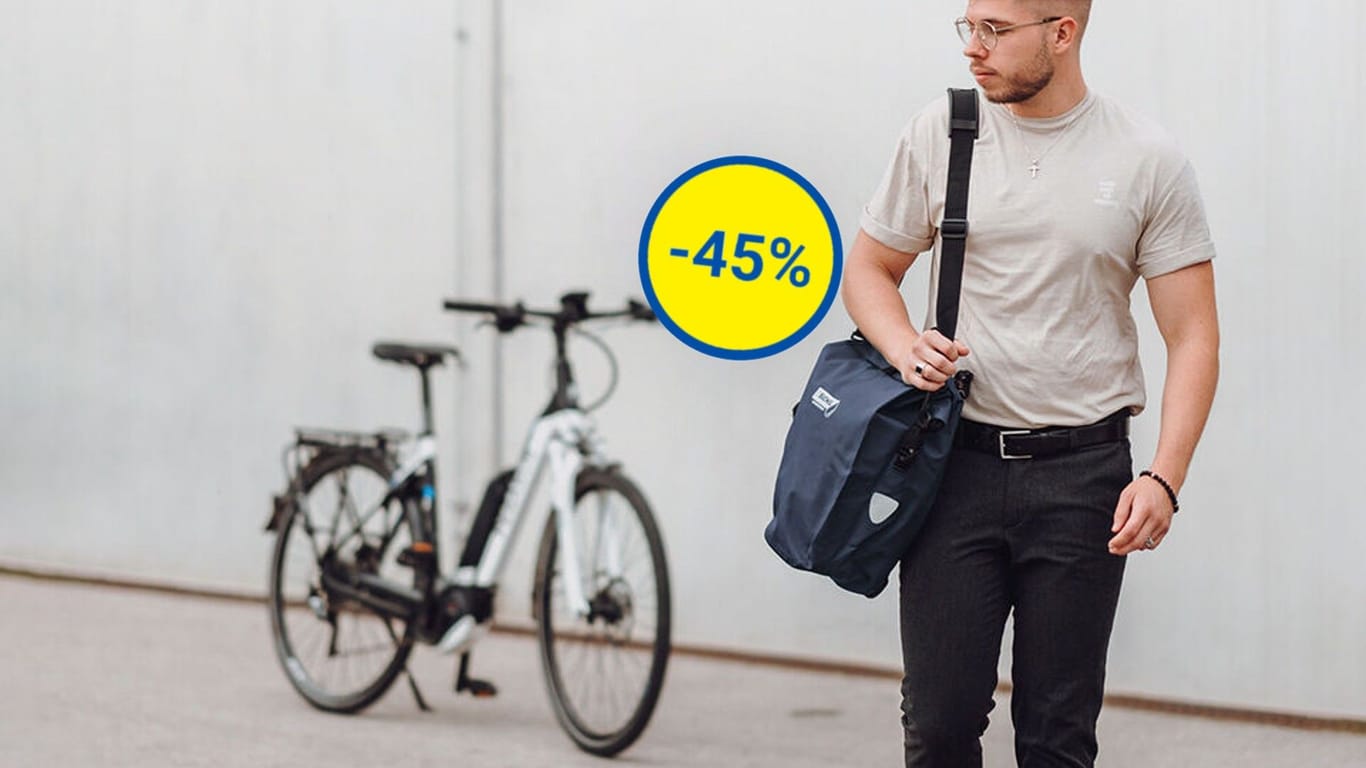 Top-Deal bei Lidl: Sichern Sie sich noch bis Mitternacht eine robuste Fahrradtasche von Büchel mit knapp 45 Prozent Rabatt.