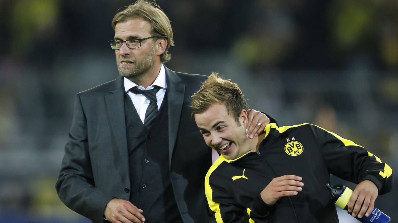 Einst ein eingespieltes Team beim BVB: Jürgen Klopp (l.) und Mario Götze.