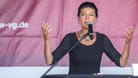 BSW Vorsitzende Sahra Wagenknecht während einer Wahlkampfveranstaltung.