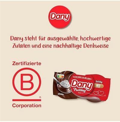 Werbung für den neuen Schokopudding.