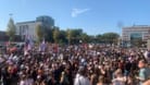 Gegendemonstranten am Ottoplatz in Köln-Deutz. Tausende Teilnehmer schlossen sich einem Protestaufruf des Bündnisses "Pro Choice" an.