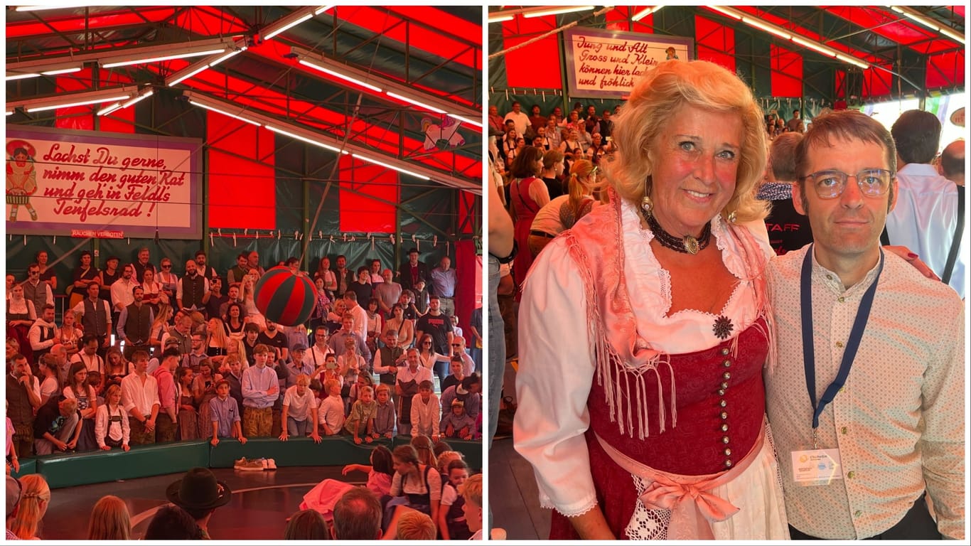 Elisabeth Polaczy und ihr Neffe Wiggerl Kugler (Archivbild) betreiben das "Teufelsrad" auf dem Oktoberfest.