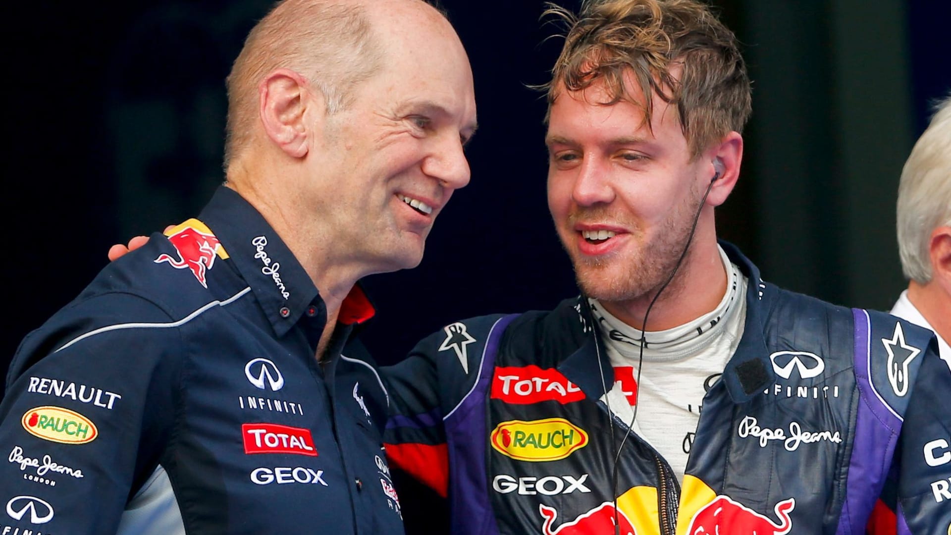 Sebastian Vettel und Adrian Newey (l.)