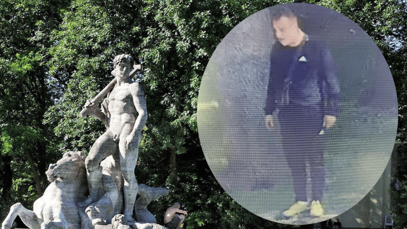 Der Neptunbrunnen im Alten Botanischen Garten (Archivbild): Dort waren Opfer und die Tatverdächtigen aneinander geraten.