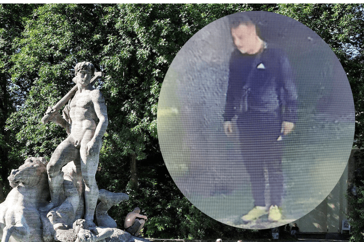 Der Neptunbrunnen im Alten Botanischen Garten (Archivbild): Dort waren Opfer und die Tatverdächtigen aneinander geraten.