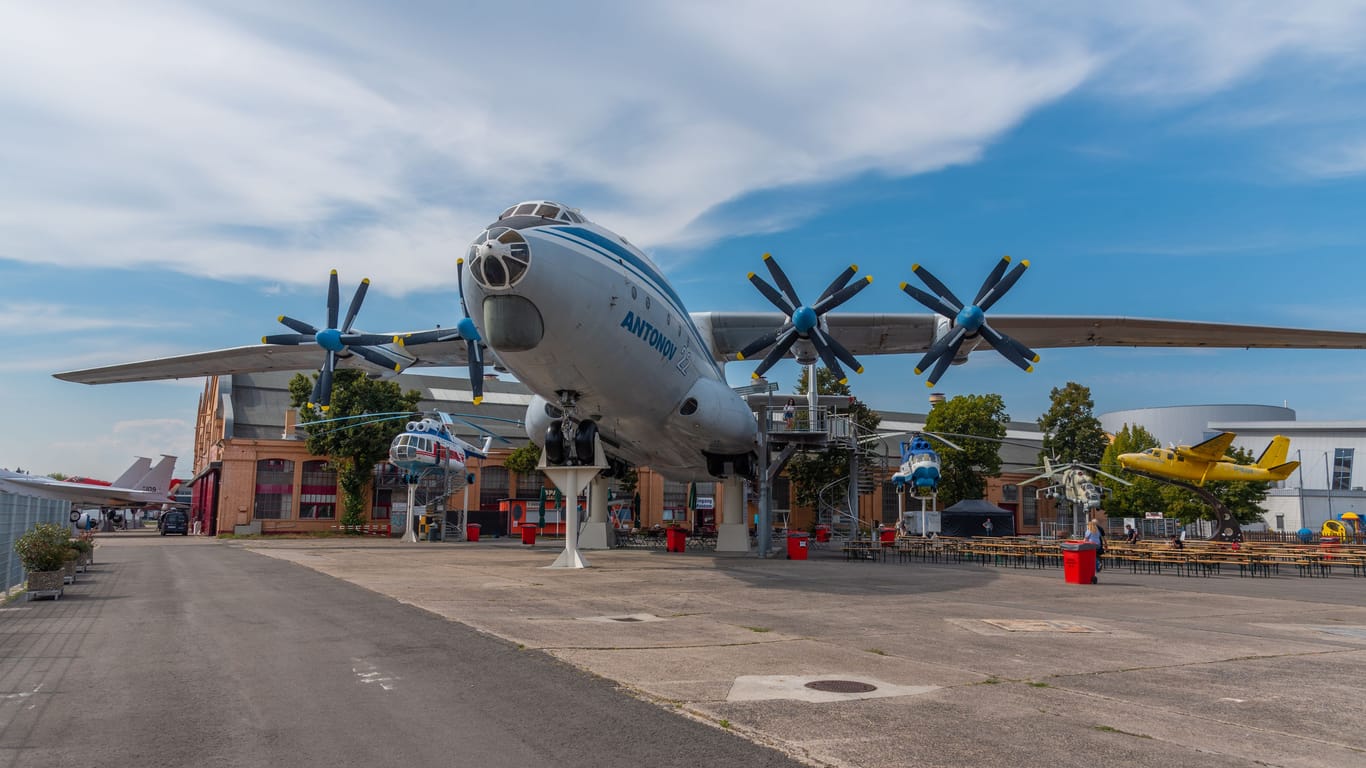 Speyer, Germany, September 16, 2020: Antonov An 22 Jumbo Jet displayed at the Technik museum in Speyer, Germany