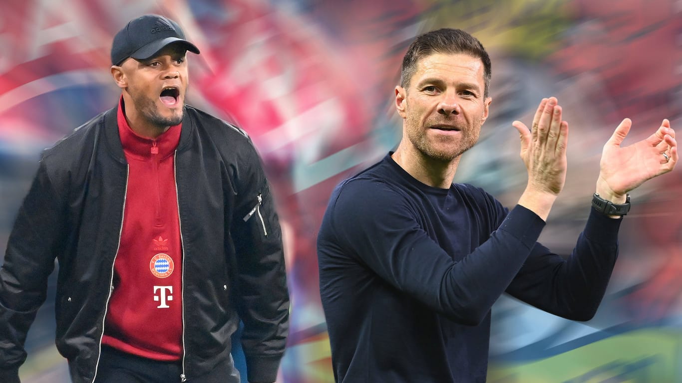 Vincent Kompany (l.) und Xabi Alonso: Die beiden Trainer treffen beim Topspiel des FC Bayern gegen Leverkusen zum ersten Mal aufeinander.