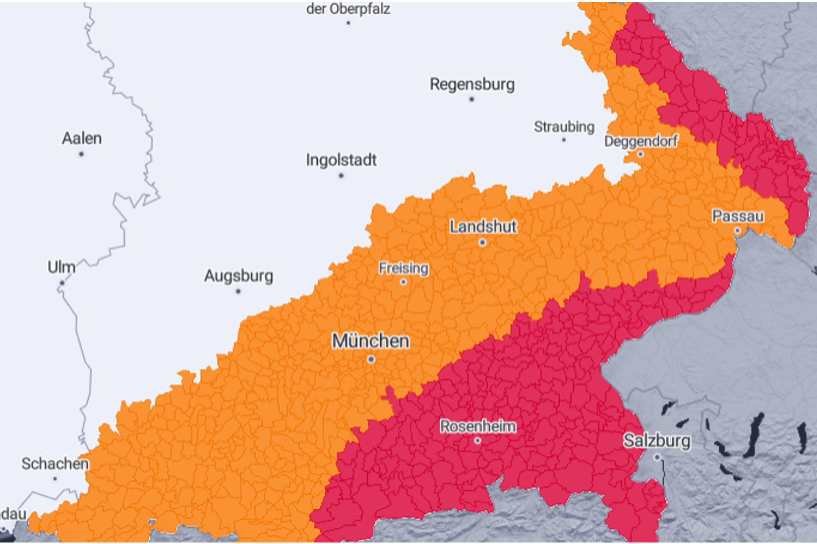 Die aktuellen Warnungen in Bayern.