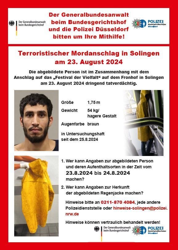 Mit einem Plakat bittet die Polizei die Öffentlichkeit um Mithilfe.