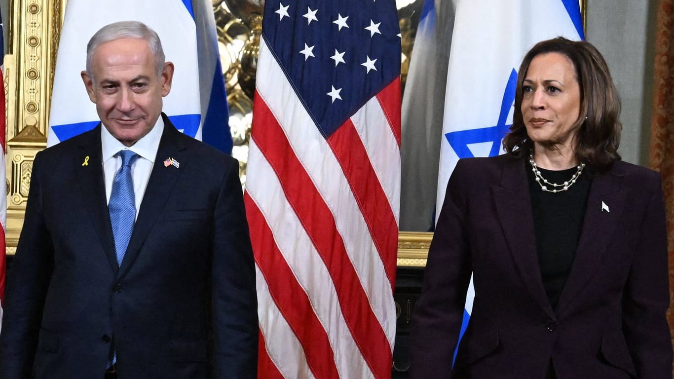 Benjamin Netanjahu mit Kamala Harris: "Bei Teilen der US-Demokraten gibt es eine sehr kritische Sicht auf Israel."