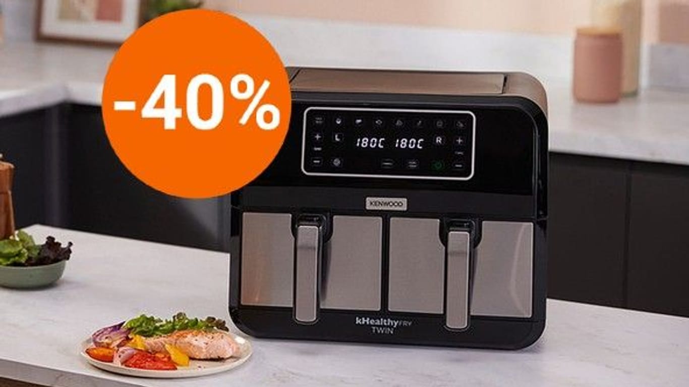 Im Aldi-Onlineshop können Sie sich heute eine Kenwood-Heißluftfritteuse mit zwei Kammern zum Rekordpreis von weniger als 90 Euro sichern.