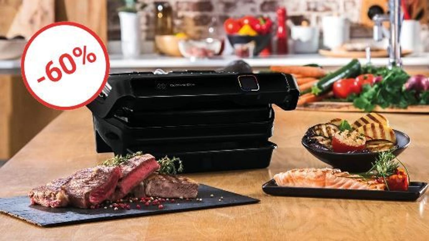 Lidl reduziert den OptiGrill Elite von Tefal nur heute radikal.