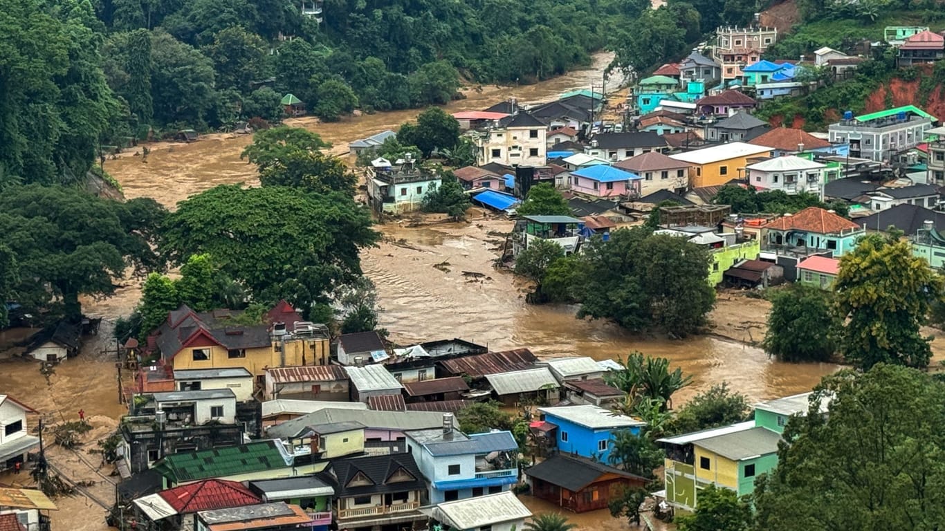 Die Stadt Mae Sai in Thailand: Die Fluten stiegen schnell.