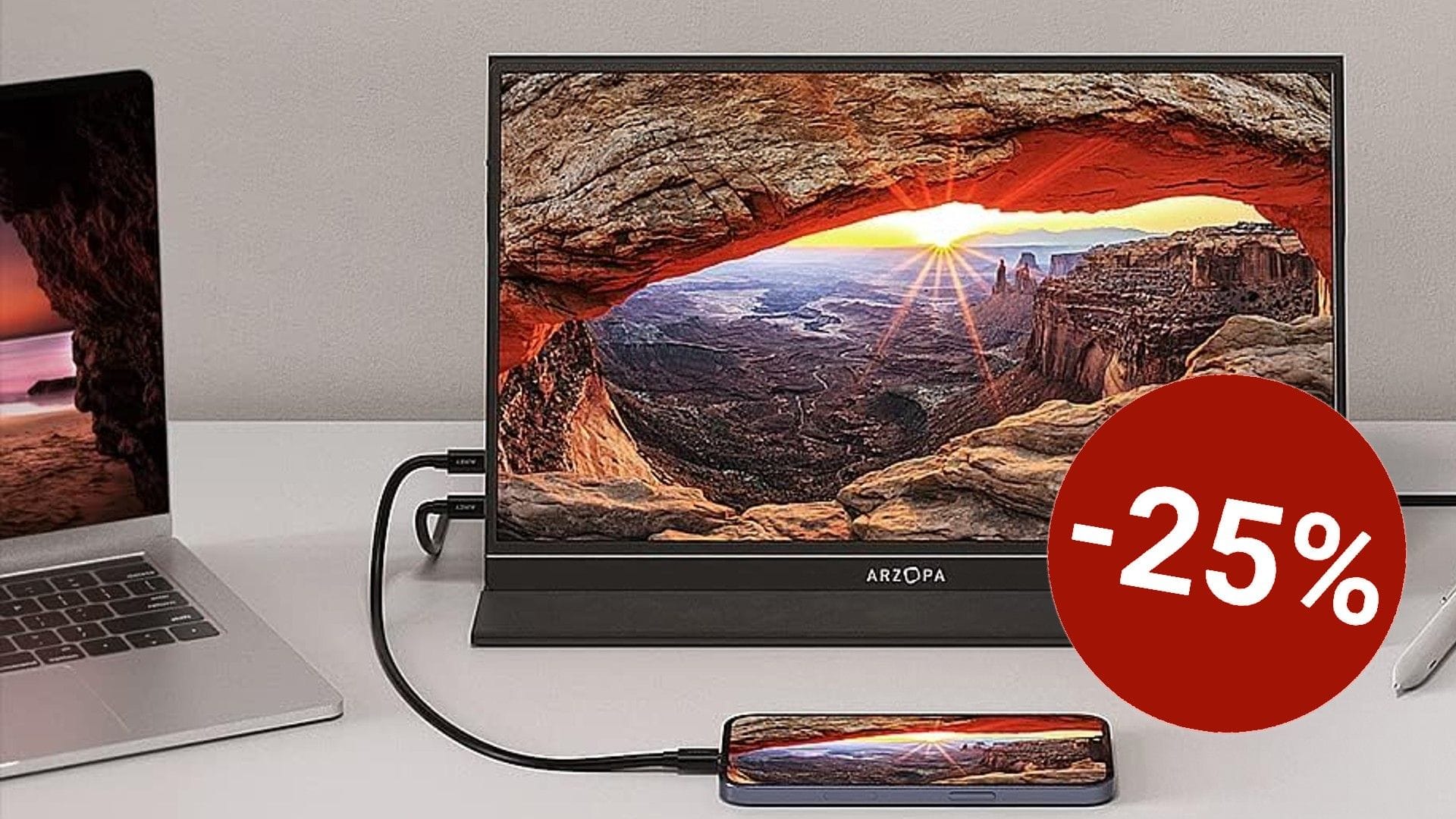 Bei Amazon gibt es heute einen Monitor im Angebot, der sich einfach über USB-C mit Ihrem Laptop oder Smartphone verbinden lässt.